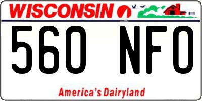 WI license plate 560NFO