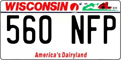 WI license plate 560NFP