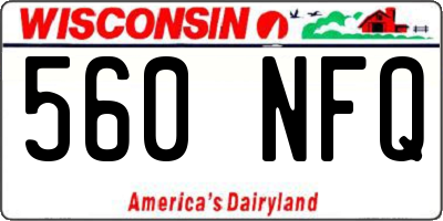 WI license plate 560NFQ