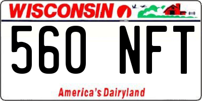 WI license plate 560NFT