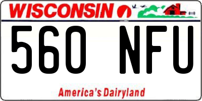 WI license plate 560NFU