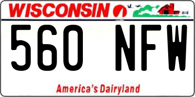 WI license plate 560NFW