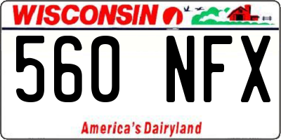 WI license plate 560NFX