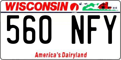 WI license plate 560NFY