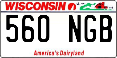 WI license plate 560NGB