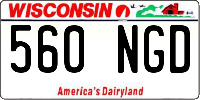 WI license plate 560NGD