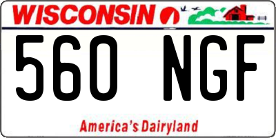 WI license plate 560NGF