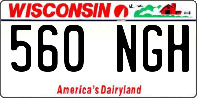 WI license plate 560NGH
