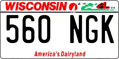 WI license plate 560NGK