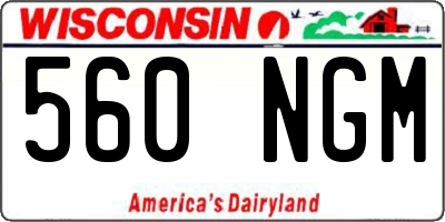WI license plate 560NGM