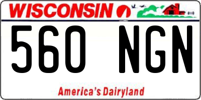 WI license plate 560NGN