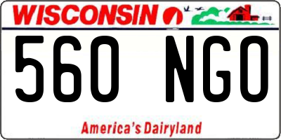WI license plate 560NGO