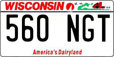 WI license plate 560NGT