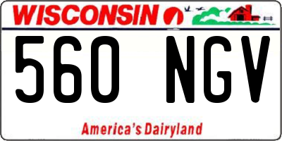 WI license plate 560NGV