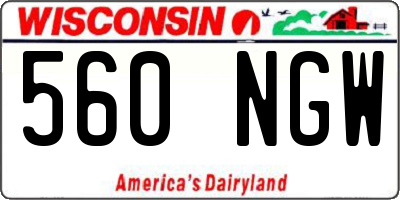 WI license plate 560NGW