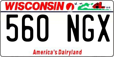 WI license plate 560NGX