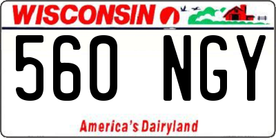WI license plate 560NGY