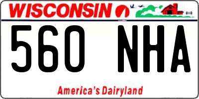 WI license plate 560NHA