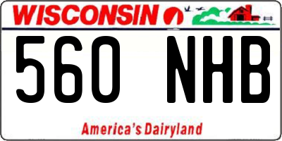 WI license plate 560NHB