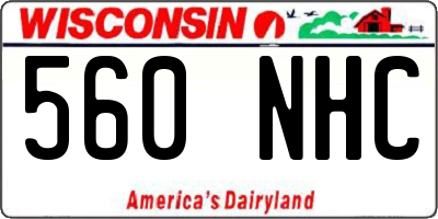 WI license plate 560NHC