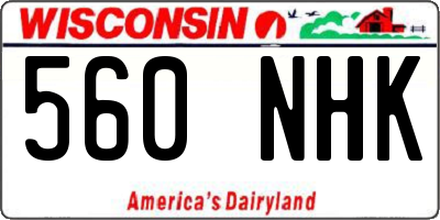 WI license plate 560NHK