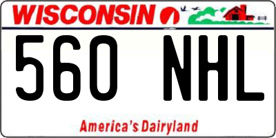 WI license plate 560NHL