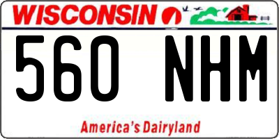 WI license plate 560NHM