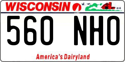 WI license plate 560NHO