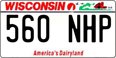 WI license plate 560NHP