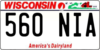 WI license plate 560NIA
