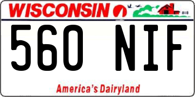 WI license plate 560NIF