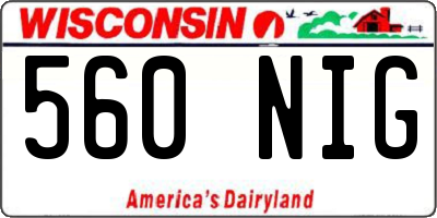 WI license plate 560NIG