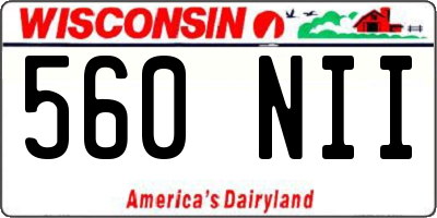 WI license plate 560NII