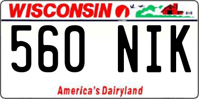 WI license plate 560NIK