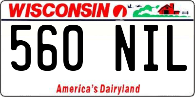 WI license plate 560NIL