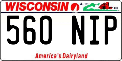WI license plate 560NIP