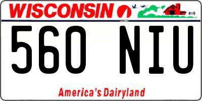 WI license plate 560NIU