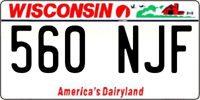 WI license plate 560NJF