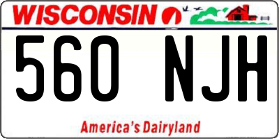 WI license plate 560NJH