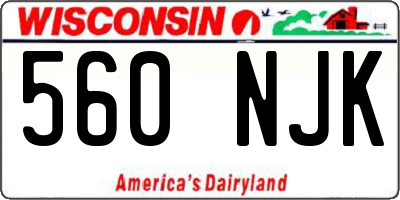 WI license plate 560NJK