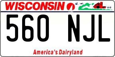 WI license plate 560NJL