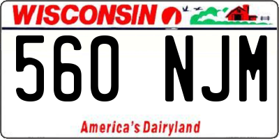WI license plate 560NJM
