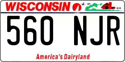 WI license plate 560NJR