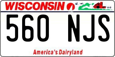 WI license plate 560NJS
