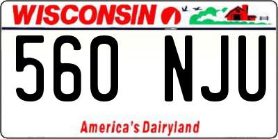 WI license plate 560NJU