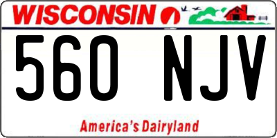 WI license plate 560NJV