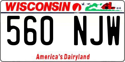 WI license plate 560NJW