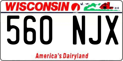 WI license plate 560NJX