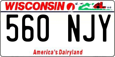 WI license plate 560NJY