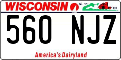 WI license plate 560NJZ
